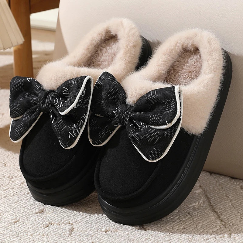 Cloud Bow Winter Slippers