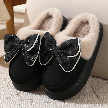 Cloud Bow Winter Slippers