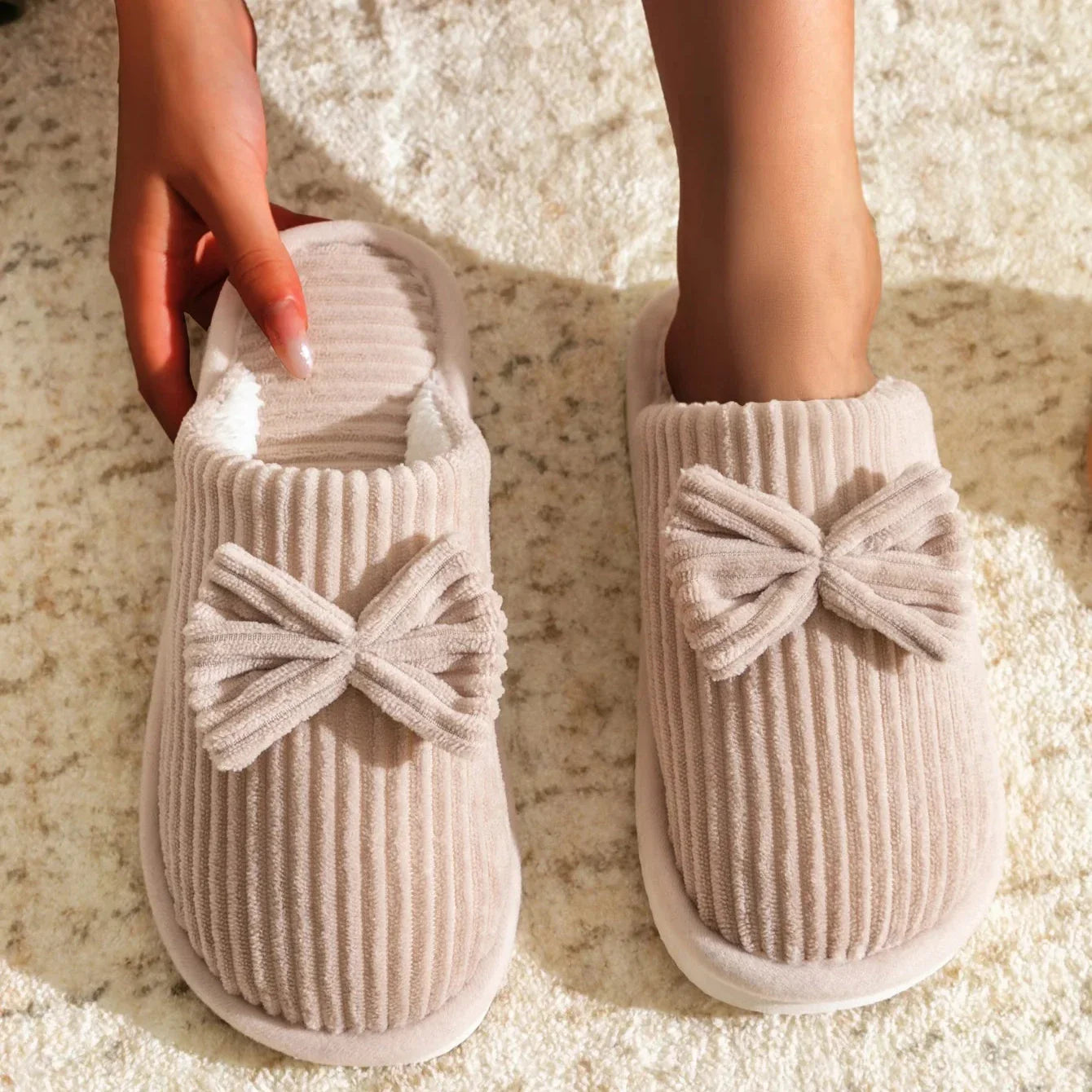 Bow Warm Slippers