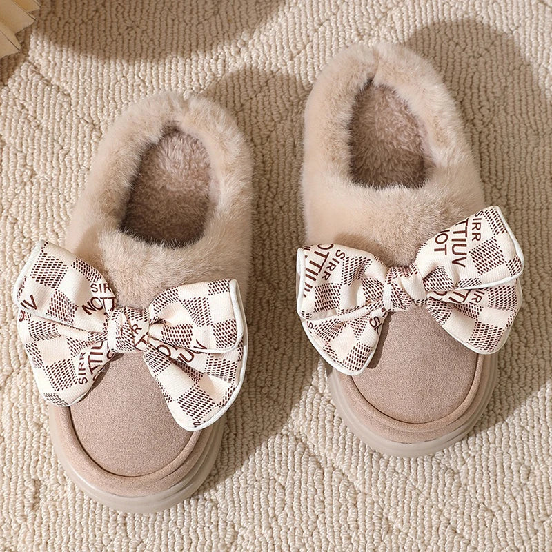 Cloud Bow Winter Slippers
