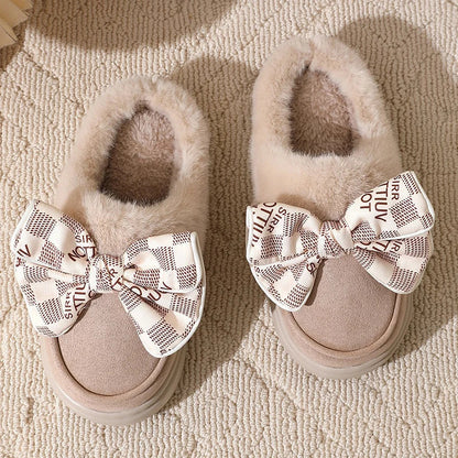 Cloud Bow Winter Slippers