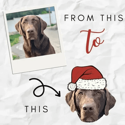 Custom Pet Portrait Chritmas Sweatshirt Custom Embroidered Dog Face Hoodie Keepsake Gift