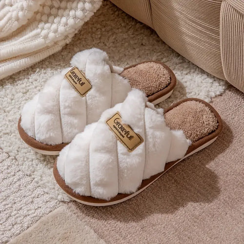 Cozy Plaid Colorblock Slippers
