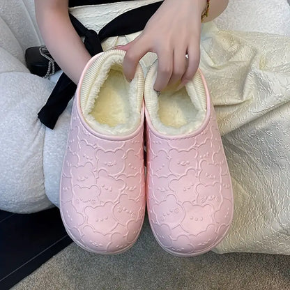 Cotton Fur Bear Clogs