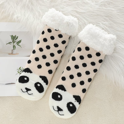 Cute Animal Ultra-thick Cashmere Slipper Home Socks