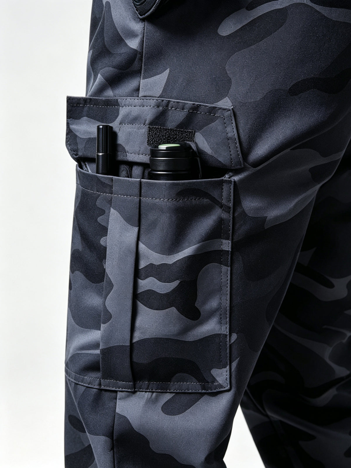 Men's Lightweight Camo Cargo Pants — Drawstring Tapered Hiking & Work Joggers