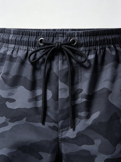 Men's Lightweight Camo Cargo Pants — Drawstring Tapered Hiking & Work Joggers