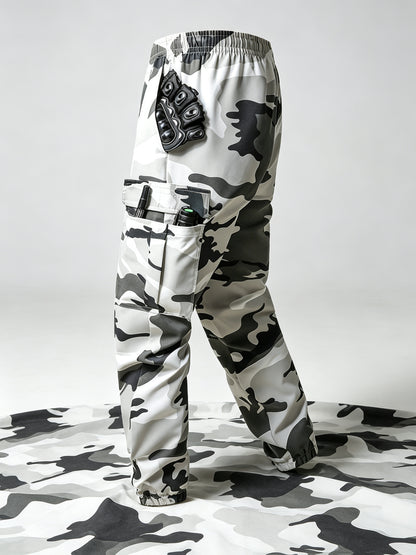 Men's Lightweight Camo Cargo Pants — Drawstring Tapered Hiking & Work Joggers