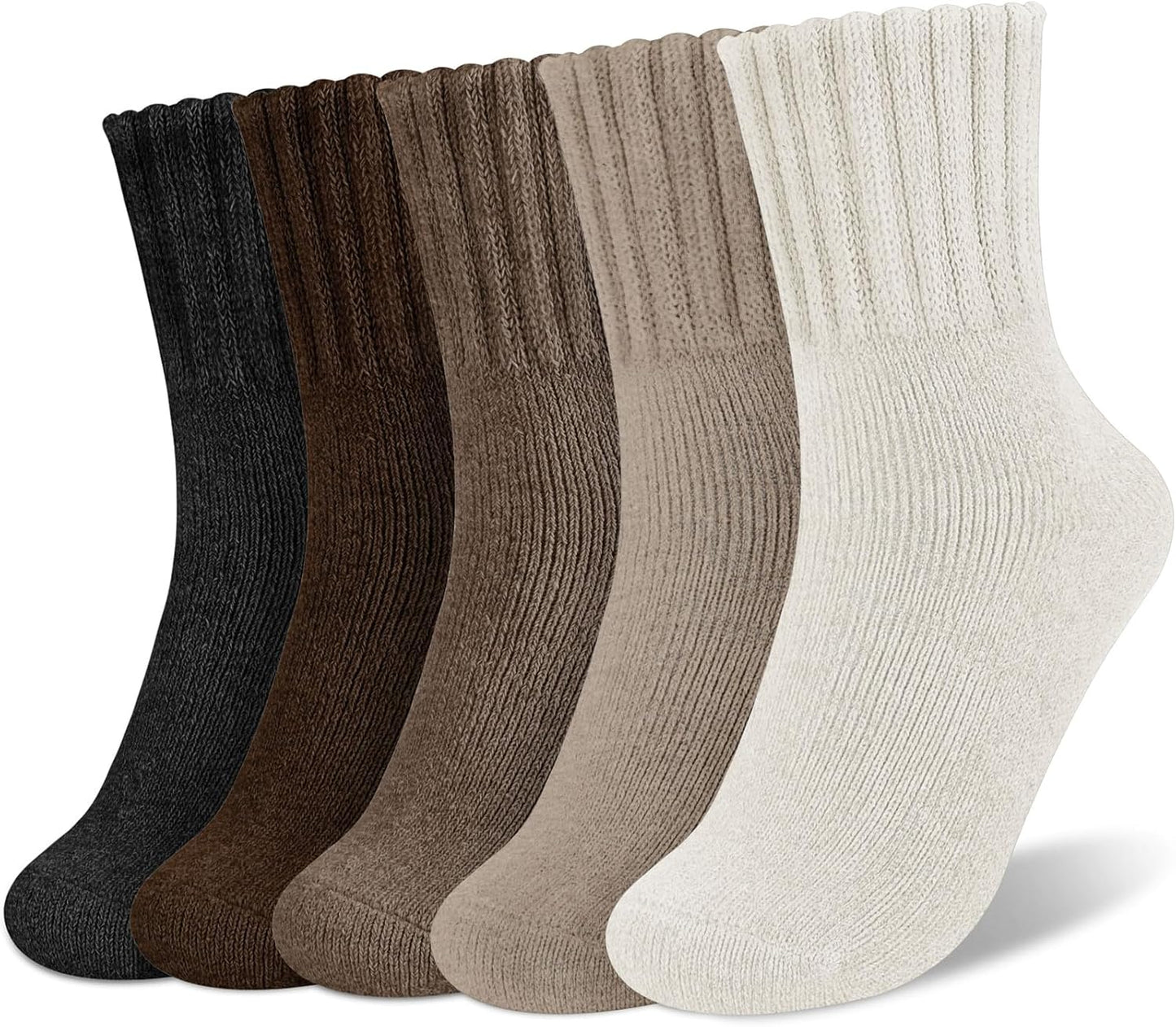 🏆 5 Pairs Solid Mid-calf Socks