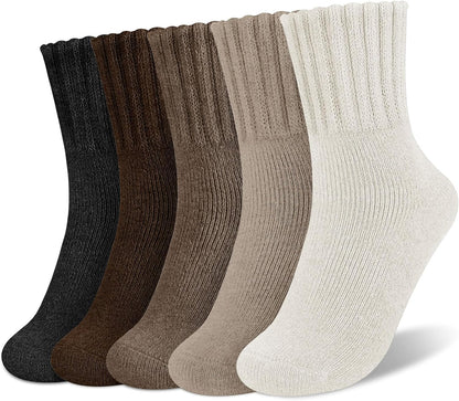 🏆 5 Pairs Solid Mid-calf Socks