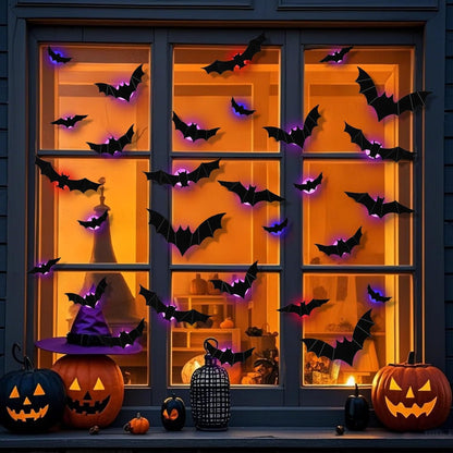 🎁🔥 3D Bat Light Design LED Decorations (contains three sizes: large, medium and small)
