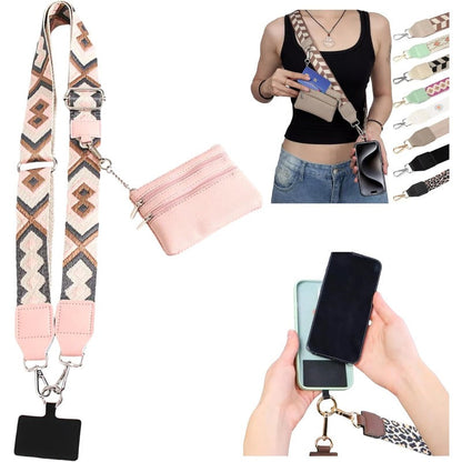 Stylish Crossbody Phone Lanyard with Detachable Mini Wallet