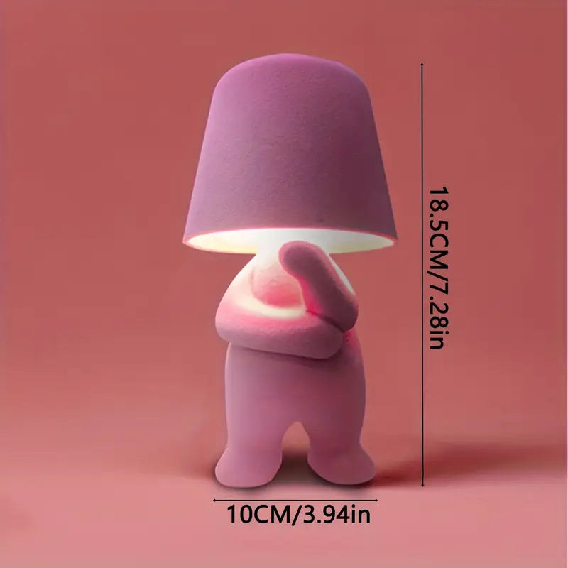 Wireless LED Table Lamp with Creative Figurine Design
