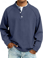 Men’s 100% Cotton Acid-Wash Henley Shirt