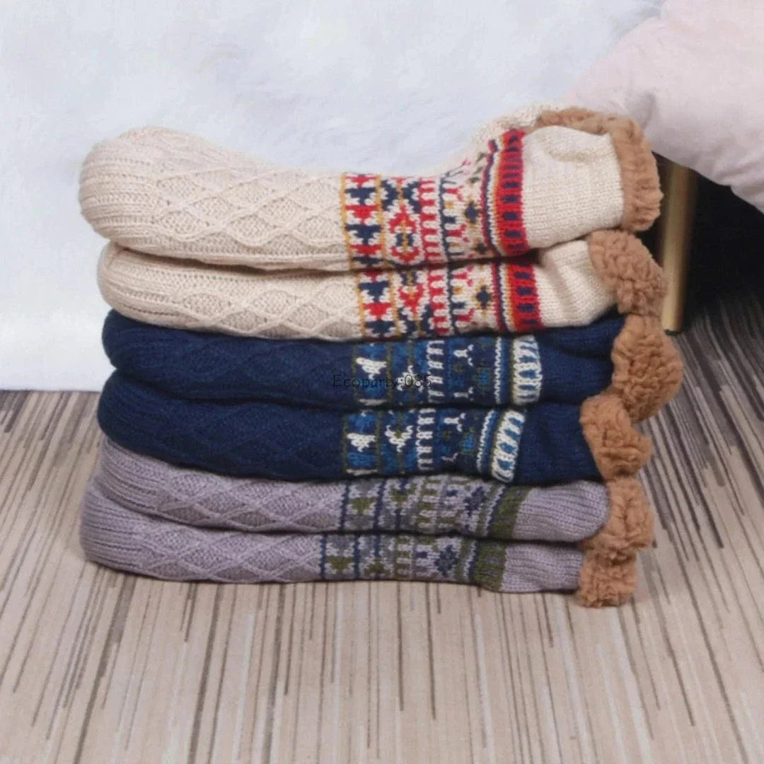 Unisex Cozy Fleece Lined Home Socks