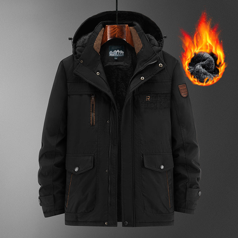Fleece-lined black jacket