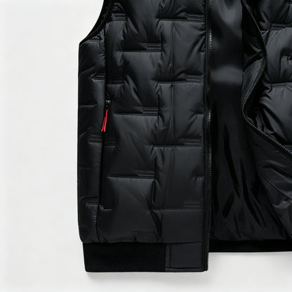Men's Quilted Puffer Vest — Sleeveless Hooded Or Stand-Collar Winter Gilet
