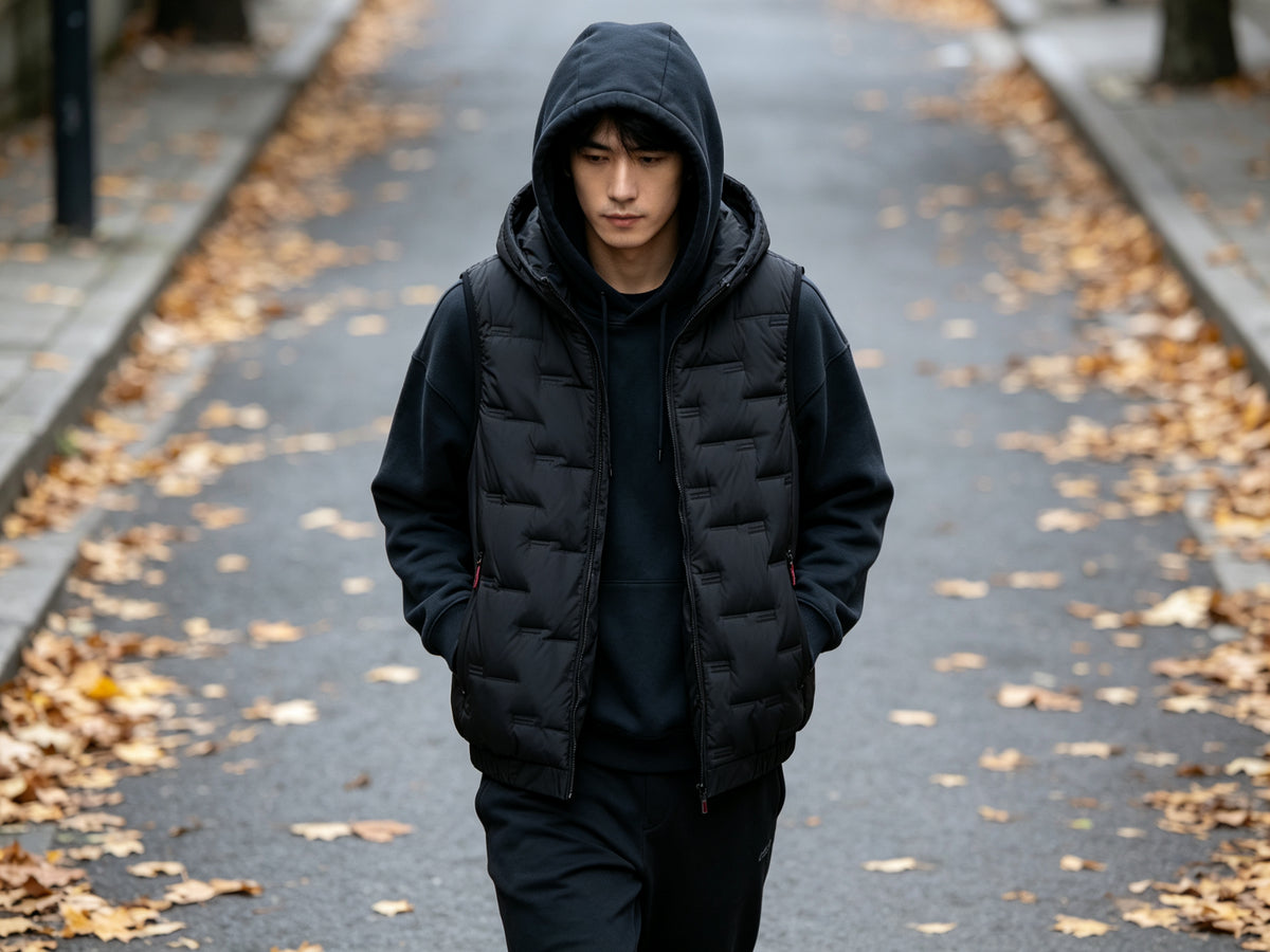 Men's Quilted Puffer Vest — Sleeveless Hooded Or Stand-Collar Winter Gilet