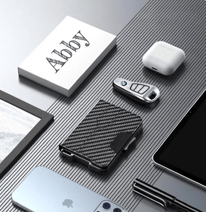 Slim RFID Wallet for Men | Minimalist Pop-Up Card Holder with Cash Slot