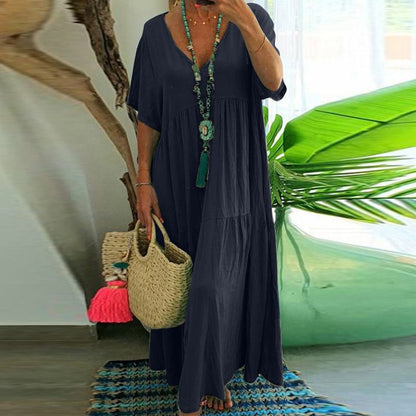 📢📢50% OFF !! ⏰Women’s Casual Long Dress with Short Sleeves