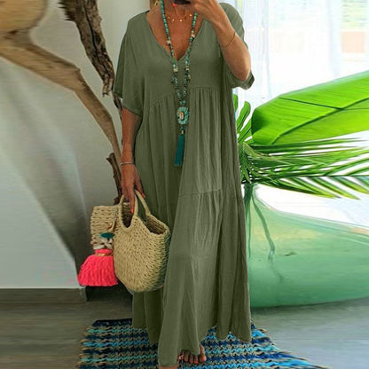 📢📢50% OFF !! ⏰Women’s Casual Long Dress with Short Sleeves