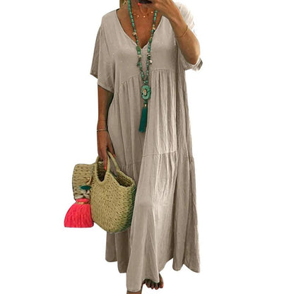 📢📢50% OFF !! ⏰Women’s Casual Long Dress with Short Sleeves