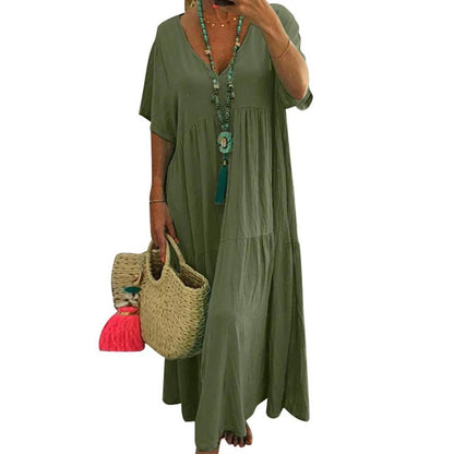 📢📢50% OFF !! ⏰Women’s Casual Long Dress with Short Sleeves
