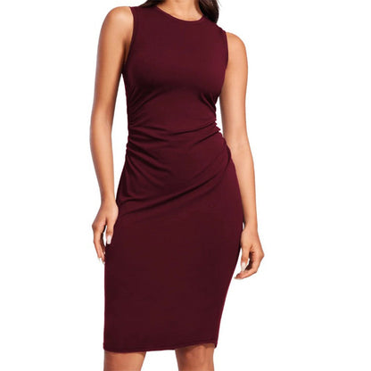 👗Sleeveless Stretchy Slim Pleated Tank Dress