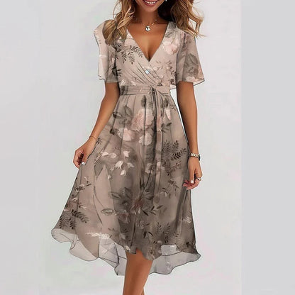 👗Special Blue Short Sleeve Midi Dress