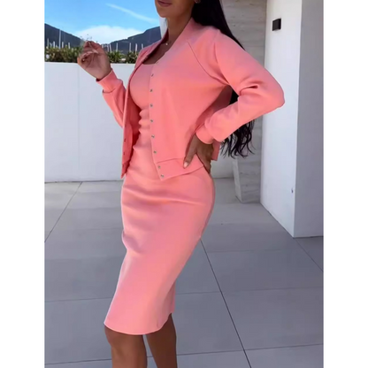 🌸Spring Hot Sale 50% OFF!!🌸Spaghetti Strap Bodycon Dress & Jacket Set