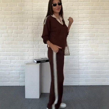 ⏳Time-limited Special⏰Women's Long Sleeve Lapel Top & Pants Set