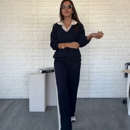 ⏳Time-limited Special⏰Women's Long Sleeve Lapel Top & Pants Set