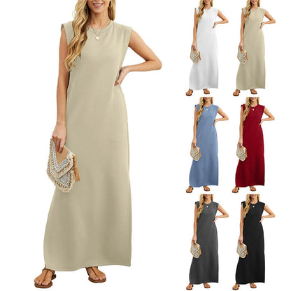 Women's Wrinkle-Free Casual Dress – Split Hem, Lightweight & Flowy for Effortless Summer Style 🌞👗