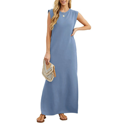 Women's Wrinkle-Free Casual Dress – Split Hem, Lightweight & Flowy for Effortless Summer Style 🌞👗