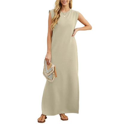 Women's Wrinkle-Free Casual Dress – Split Hem, Lightweight & Flowy for Effortless Summer Style 🌞👗