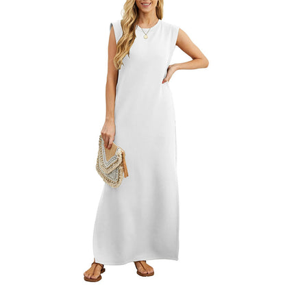 Women's Wrinkle-Free Casual Dress – Split Hem, Lightweight & Flowy for Effortless Summer Style 🌞👗