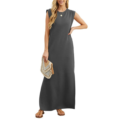 Women's Wrinkle-Free Casual Dress – Split Hem, Lightweight & Flowy for Effortless Summer Style 🌞👗