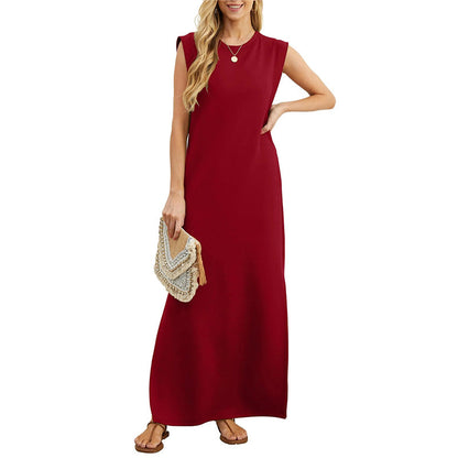 Women's Wrinkle-Free Casual Dress – Split Hem, Lightweight & Flowy for Effortless Summer Style 🌞👗