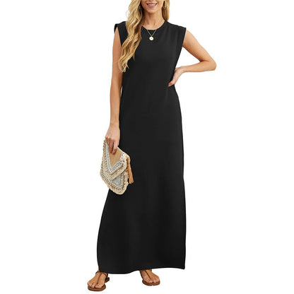 Women's Wrinkle-Free Casual Dress – Split Hem, Lightweight & Flowy for Effortless Summer Style 🌞👗