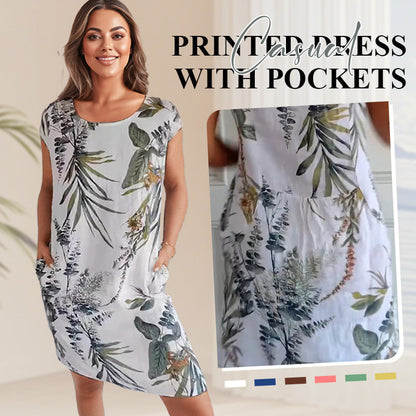 🌸✨ Women's Short Sleeve Printed Dress – Lightweight, Comfortable & Super Flattering