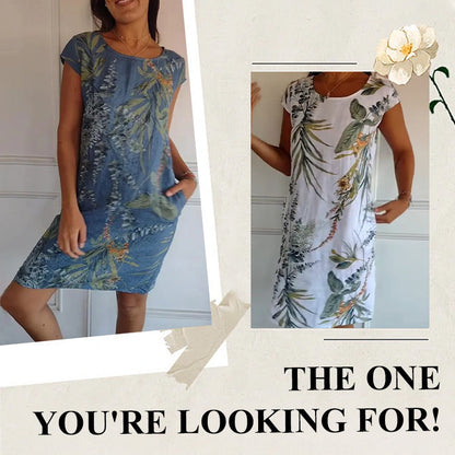 🌸✨ Women's Short Sleeve Printed Dress – Lightweight, Comfortable & Super Flattering