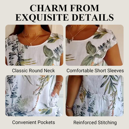 🌸✨ Women's Short Sleeve Printed Dress – Lightweight, Comfortable & Super Flattering