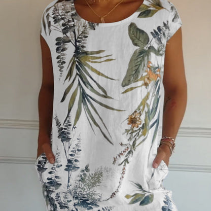 🌸✨ Women's Short Sleeve Printed Dress – Lightweight, Comfortable & Super Flattering