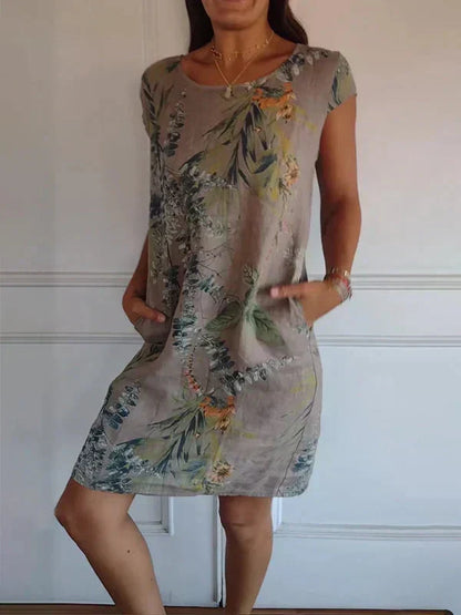 🌸✨ Women's Short Sleeve Printed Dress – Lightweight, Comfortable & Super Flattering