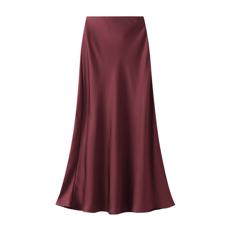 🔥Hot Sale🔥Women's Lustrous High-Waist Satin Skirt