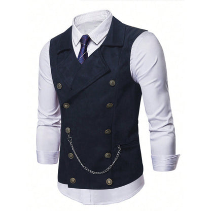 🔥Men's Casual Retro Slim Fit Dress Vests for Suit or Tuxedo🤎🖤
