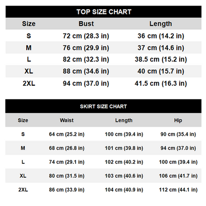 High Waist A-Line Skirt and Cami Top Set