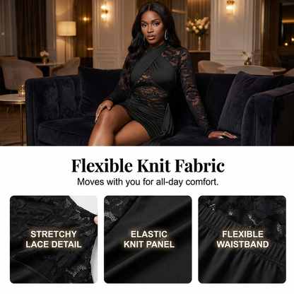 Women's Lace Patchwork Mini Bodycon Dress
