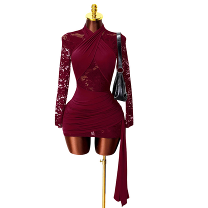 Women's Lace Patchwork Mini Bodycon Dress