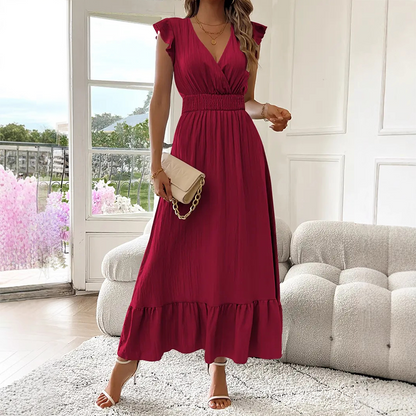 ✨ V-Neck Ruffled Maxi Dress – Effortless Elegance for Every Occasion! ✨